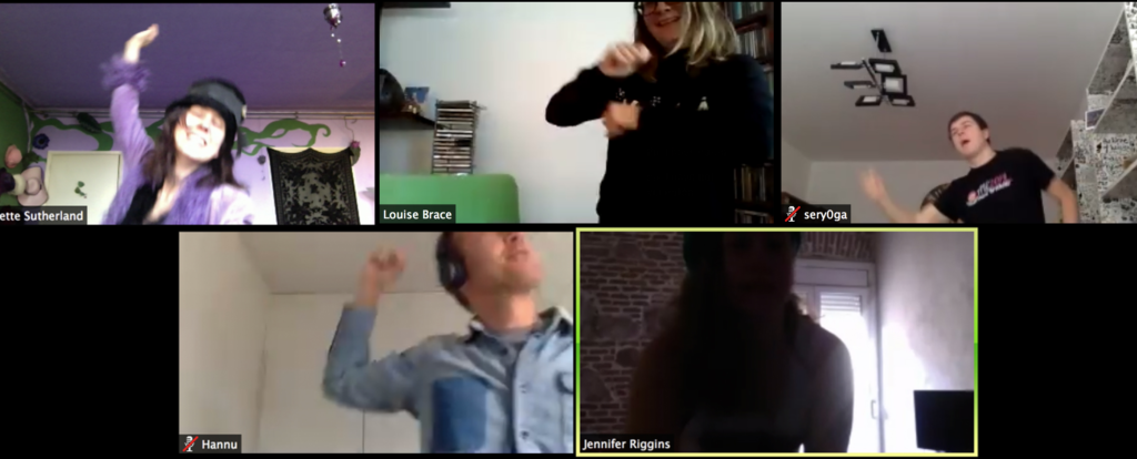 Happy Melly team virtual dance party